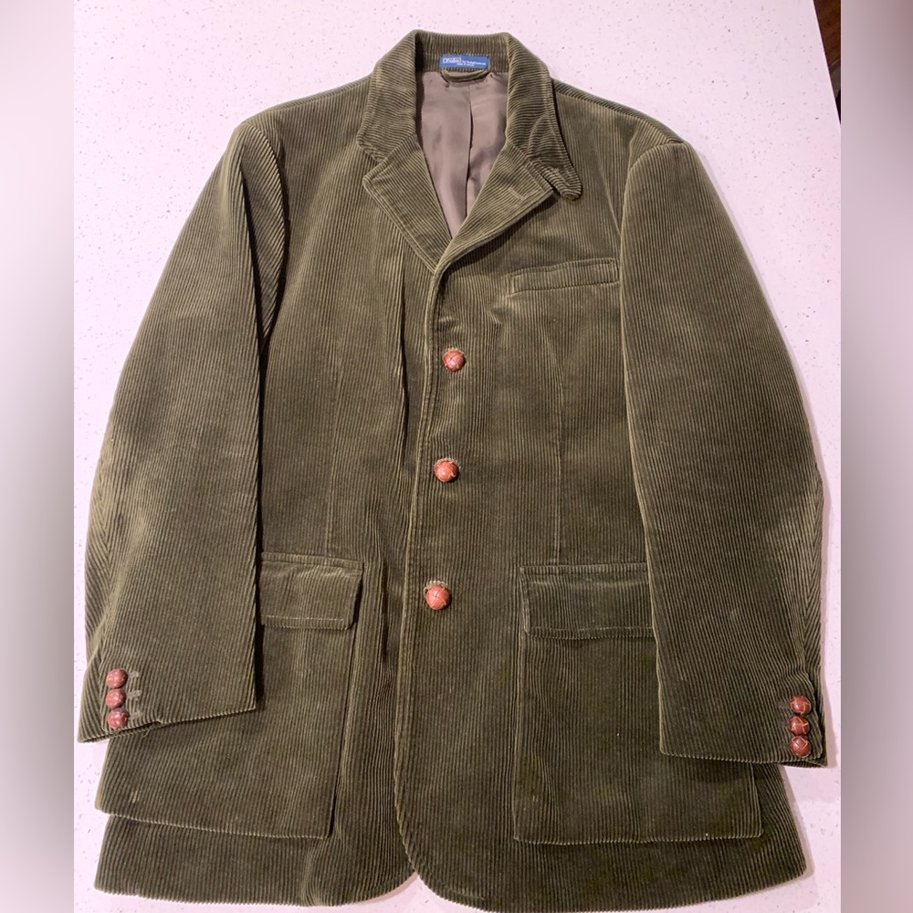 Polo Ralph Lauren Heavy Corduroy Hunting Sports Coat - L - Hunter Green